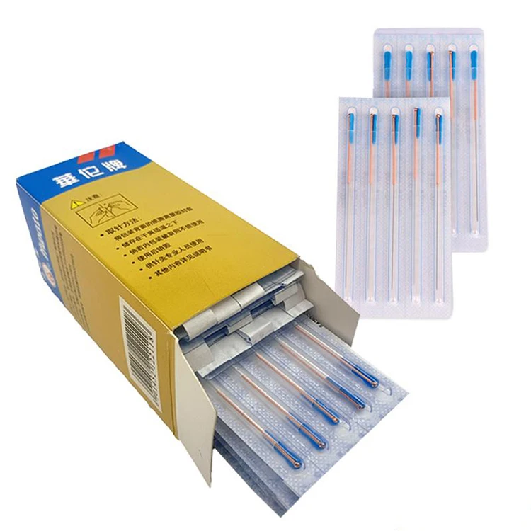 100 Stück Hwato sterile Einweg-Akupunkturnadeln, eine Nadel, eine Röhre, Kupfergriffnadeln, 0,20/0,25/0,30 mm