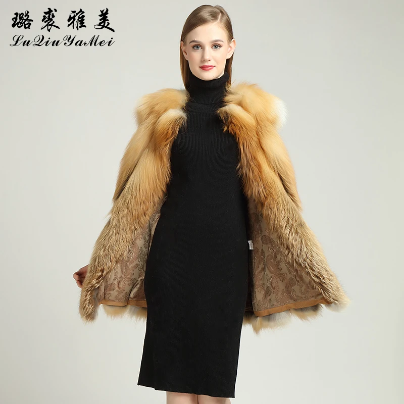 Natural Red Fox Fur Vests Coats Women Winter  Vests New Luxury Elegant Fur Vest 2023 Genuine Fur Jackets Sleeveless Real Fox Fur