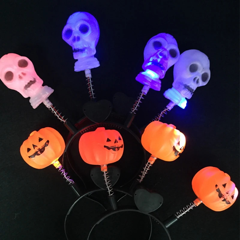 Bandeau lumineux avec lumière Led pour Halloween, 24 pièces/lot, couvre-chef, cerceau, accessoires de fête, cadeau pour enfants