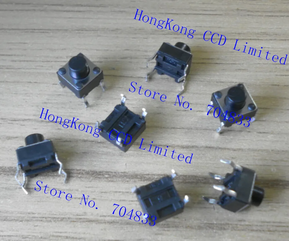 

100pcs/lot Tact Switch 6*6*6 touch button touch micro switch button pin type 4 feet 6X6