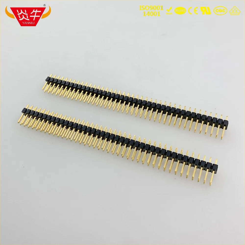 2.54mm PITCH 80PIN MALE STRIP CONNECTOR SOCKET DOUBLE ROW STRAIGHT PIN HEADER 2X40P WITHSTAND HIGH TEMPERATURES GOLD PLATED 3Au