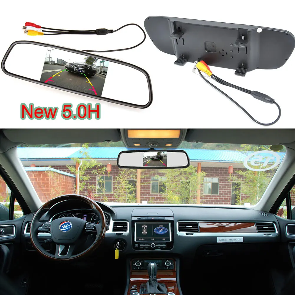 

Car Auto Reverse Parking Rearview Mirror 5.0" Color Digital LCD Display Monitor For Car Parking System Rearview Backup Camera