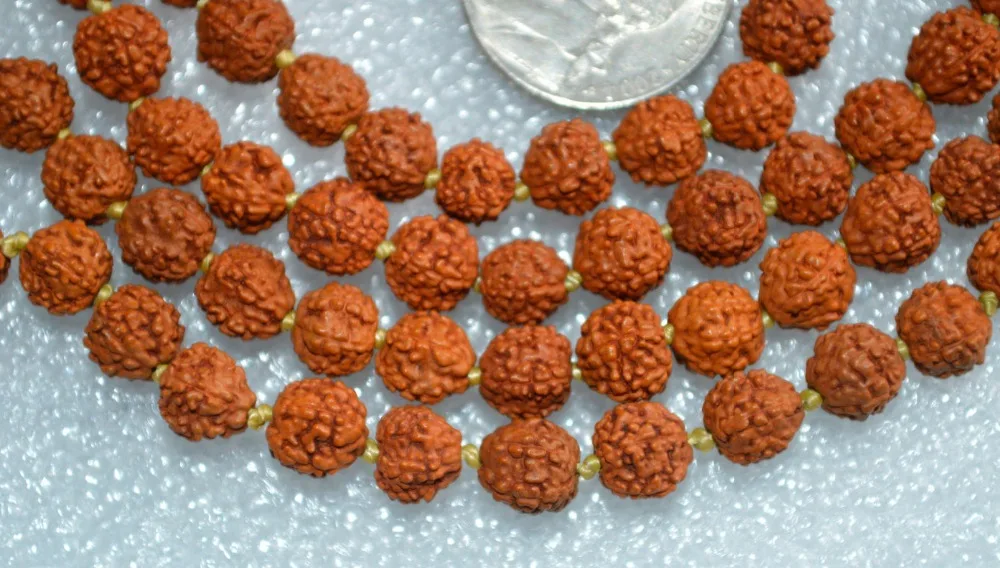 5 Mukhi 108 Rudraksha الخرز صغيرة شيفا الدموع قلادة بودي مالا الخرزة الطبيعي الهندي بذور اليوغا البوذية مجوهرات اليد kontted