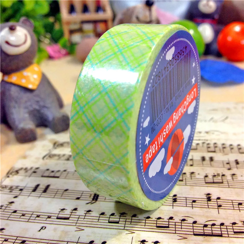 Free shipping Beautiful  15mm*5m*3rolls  masking  washi  tape/ green  rhombus masking washi tape