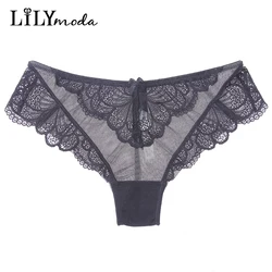 Sexy Women Seamless Panty Floral Lace Hollow Out Transparent Panties Cozy Underwear Female Lingerie Breathable Mesh Low Waist