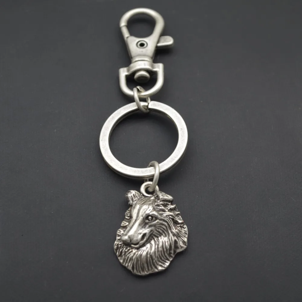 Rough Collie Dog Key Ring Chain