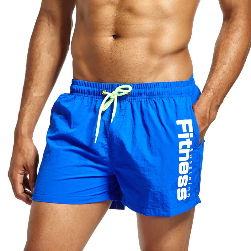 Men Beach Shorts Swimsuits Sexy Swim Briefs Gay Swimwear Quick Dry Bermuda Swimming Surf Board Sports Fitness Sweatpants