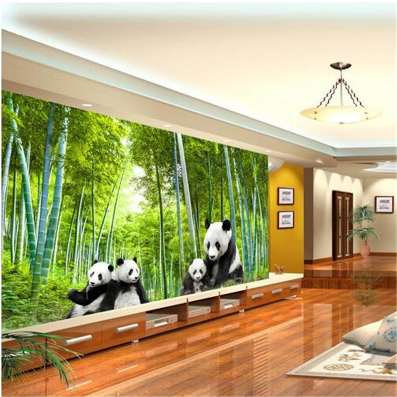 beibehang Custom photo wallpaper 3D panda mural painting giant panda bamboo landscape painting TV backdrop living room wallpaper