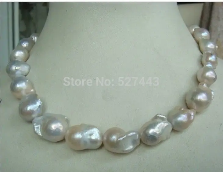 Free shipping Wholesale  natural huge 20-25mm Australian south sea white baroque pearl necklace 18inch