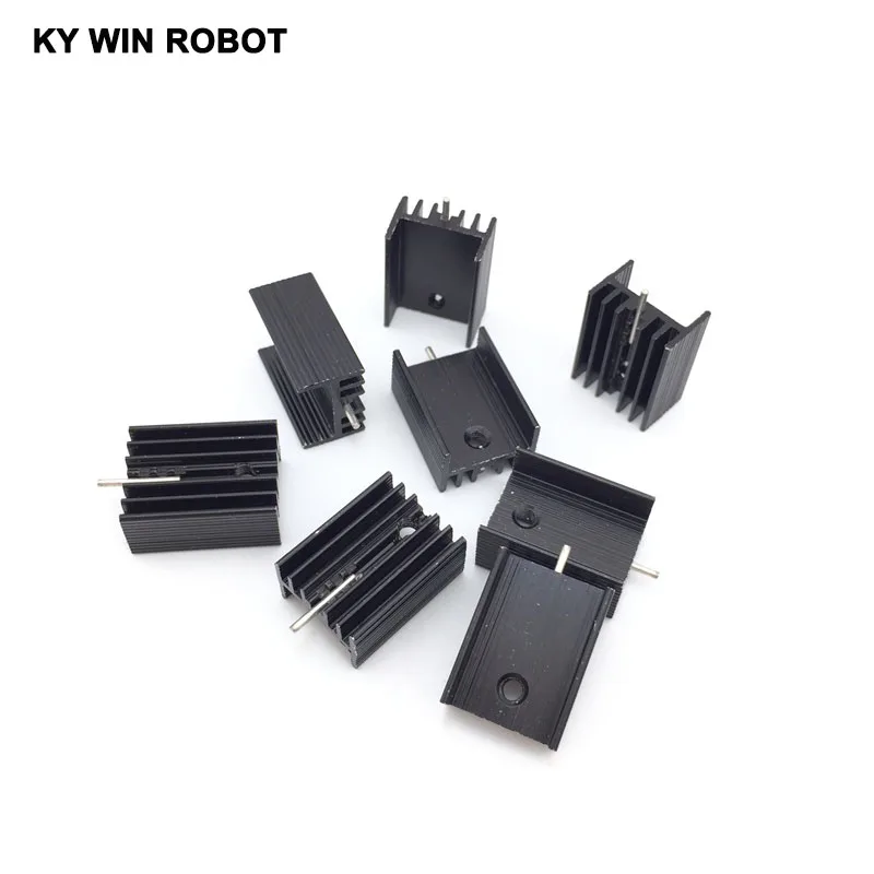 10pcs  Aluminium TO-220 Heatsink TO220 Heat Sink Transistor Radiator TO220 Cooler Cooling black 20*15*10MM With Pin