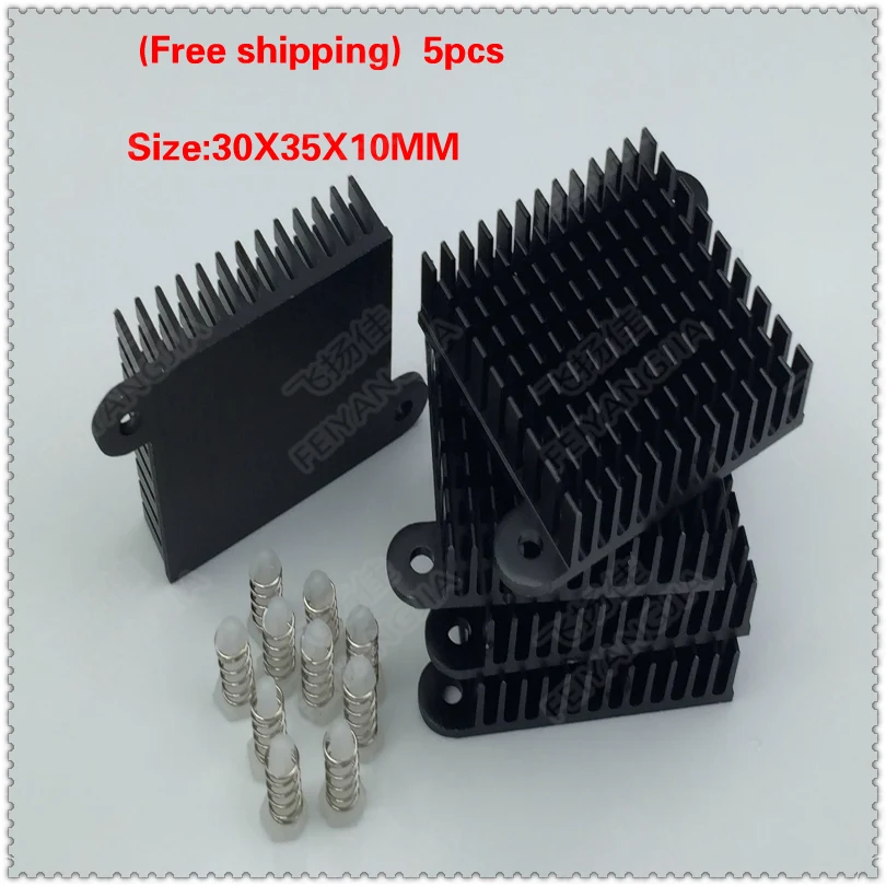 (Free shipping) 5 pcs 35x35x10mm Computer Cooler Radiator Aluminum Heatsink Heat sink for Electronic Chip Heat dissipation Cooli