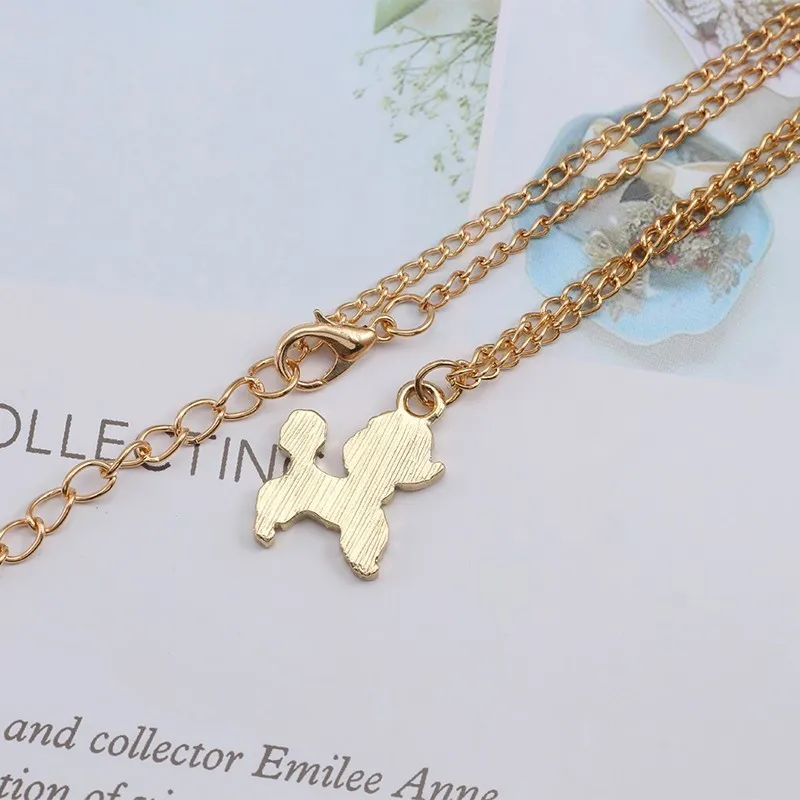 Lovely Cartoon Tiny Poodle Dog Necklace Women Fashion Enamel Puppy Necklaces Pendants Animal Jewelry For Kids Xmas Gifts