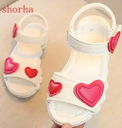 Acorha-zapatos de verano para niñas, sandalias de piel sintética con flores, zapatos de princesa, novedad