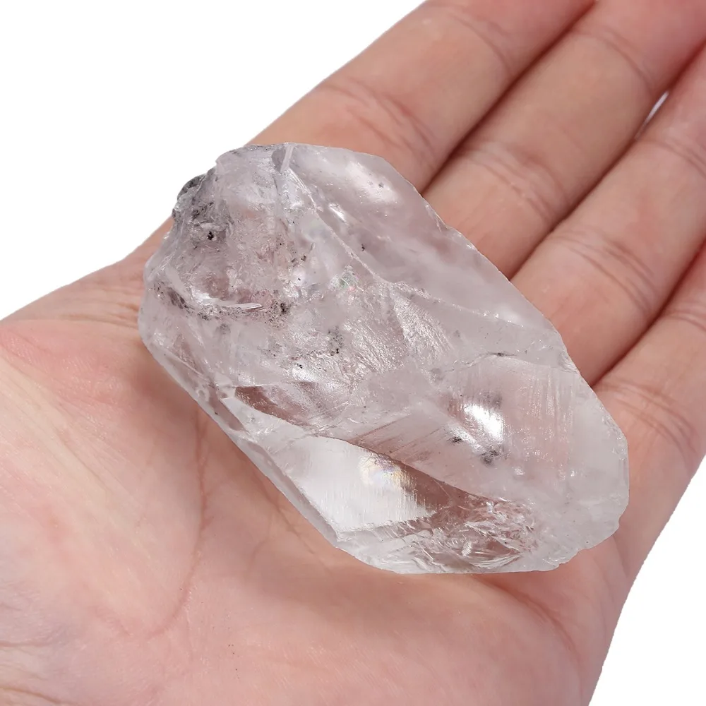 TUMBEELLUWA 1Pc Natural Rough Crystal Quartz Healing Stone Point Mineral Specimen Jewelry Making