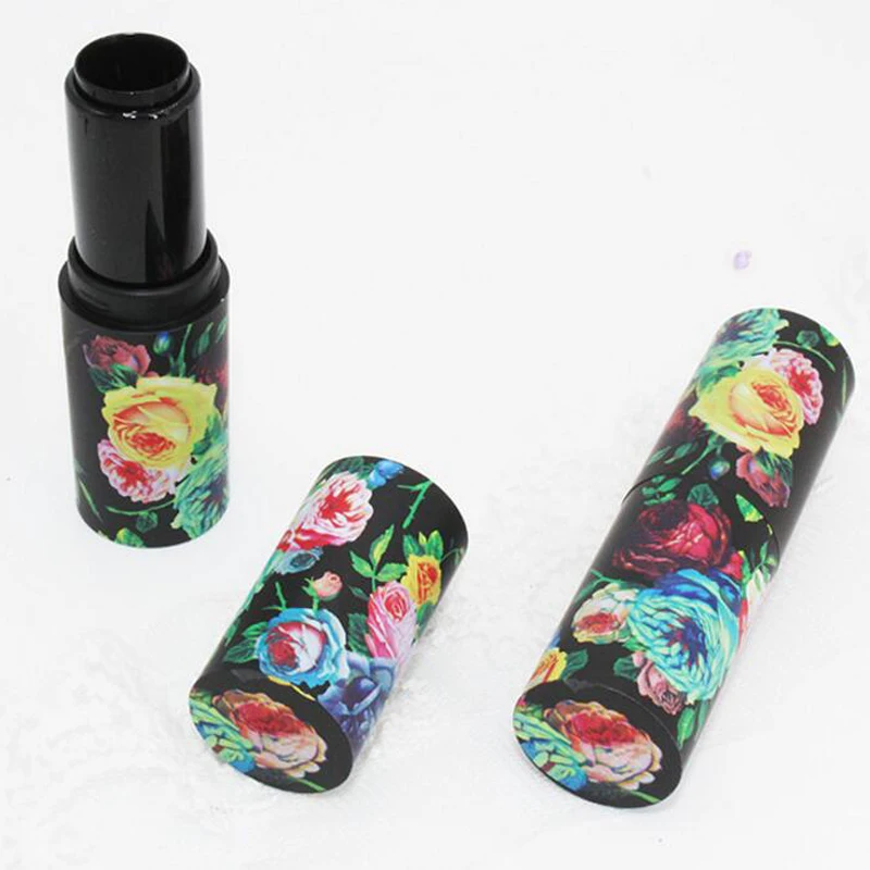 

12.1mm Vintage Rose Flower Beauty Empty Lipstick Tubes DIY Makeup Round Top Quality Mini Lip Balm Lipgloss Bottles 20pcs/lot