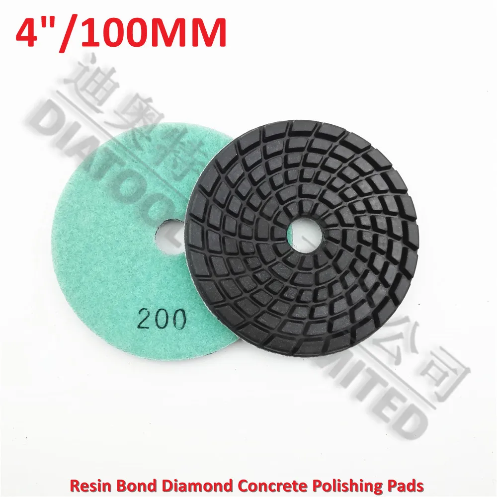 Diatool 12 шт. 4 дюйма diamond смолы облигаций бетона полировки #200 возобновить колодки бетон пол возобновить подготовки диск диаметр 100 мм