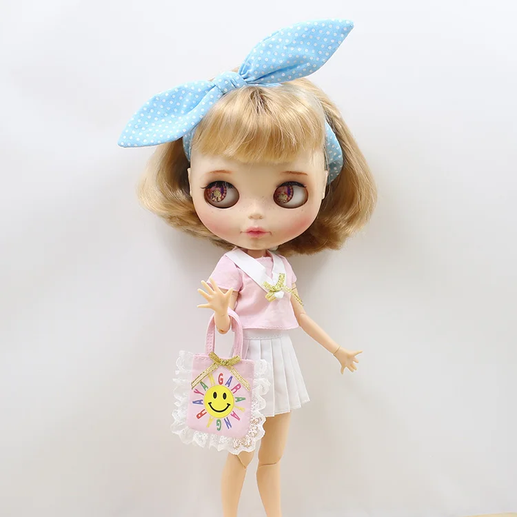 

DBS Clothes for icy blyth doll licca cool cute skirt pink shirt headdress bag Yarn skirt 1/6 30cm girl gift