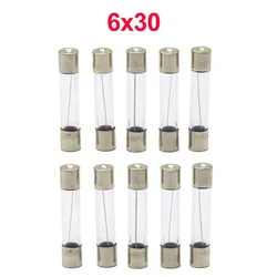 10pcs/lot One Sell 6*30mm Fast Blow Glass Tube Fuses 6x30 mm 250V 0.5 1 2 3 4 5 6 8 10 15 20 25 30 A AMP Fuse