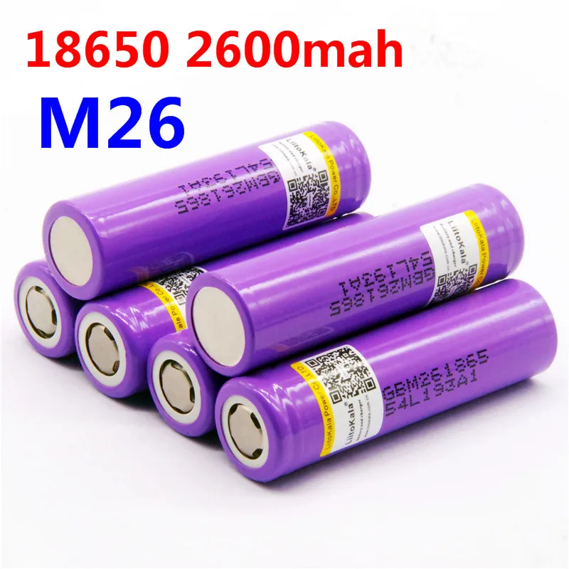 LiitoKala 100% original M26 18650 2600mah 10A 2500 li-ion rechargeable battery power safe battery for scooter