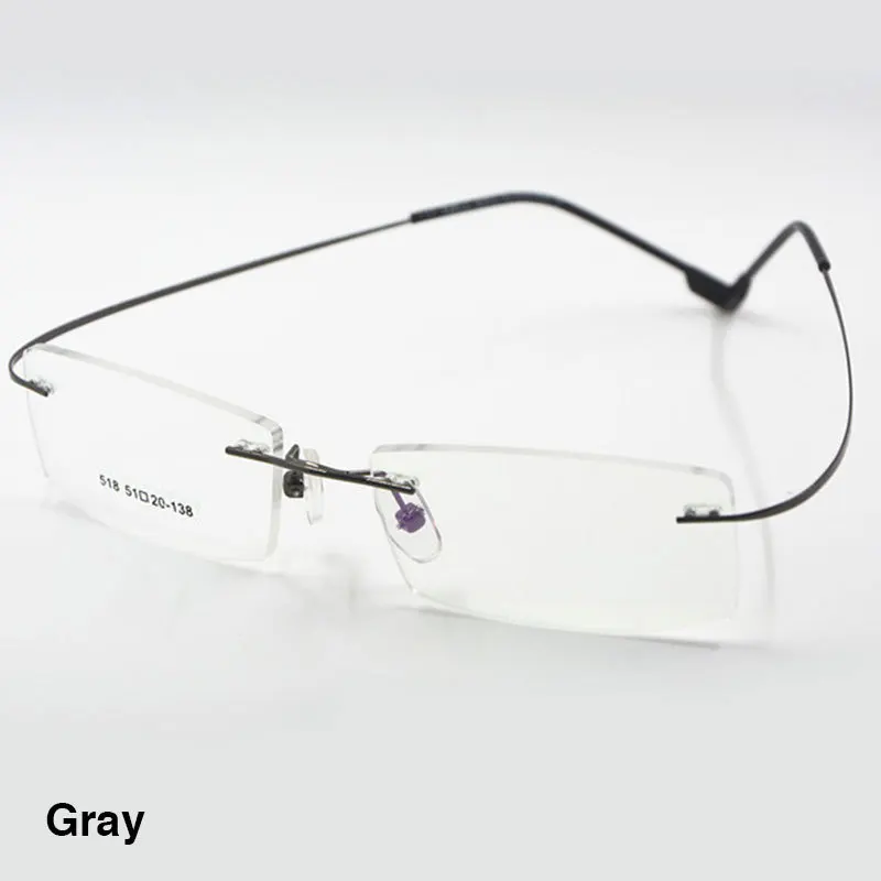 Reven Jate Flexible Titanium Alloy Rimless Eyeglasses Frame for Optical Prescription Glasses Eyewear for Women and Men