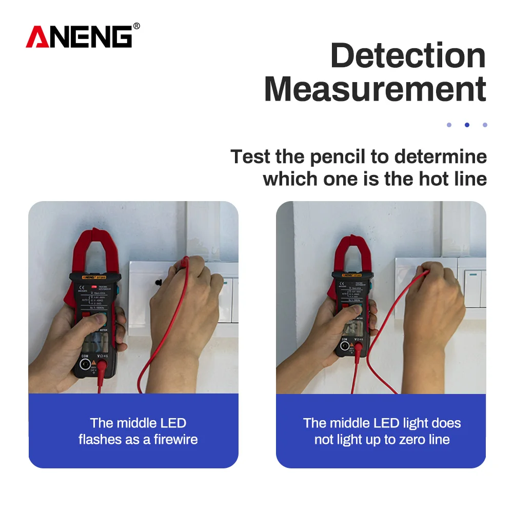 ST203 Clamp Meter 4000 counts Digital Multimeter True-RMS AC/DC Voltage NCV Resistance Surge Inrush Current  Auto Range  Flash l