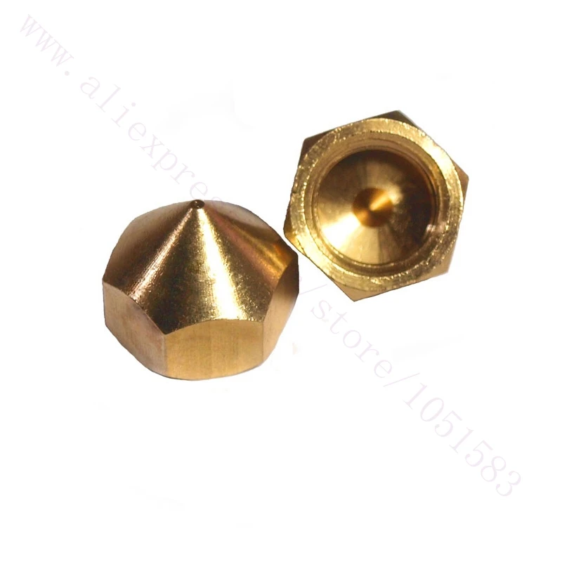 

2pcs 3D Printer Accessories 0.3/0.4/0.5mm for Reprap Budaschnozzle V1.1 Copper nozzle M10*1.5 Brass Nozzle