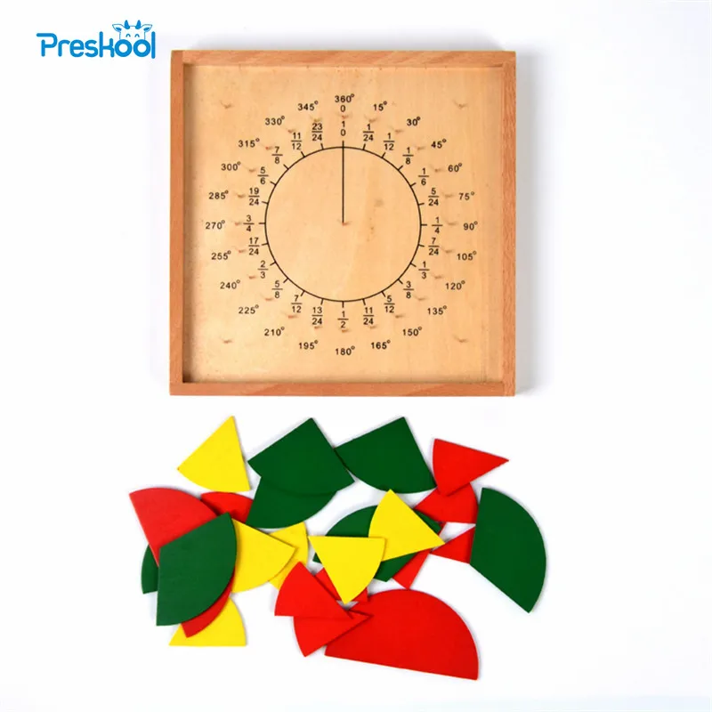 Baby Speelgoed Montessori Circulaire Math Fractie Divisie Leermiddelen Houten Bord Onderwijs Preschool Kids Brinquedos Juguetes