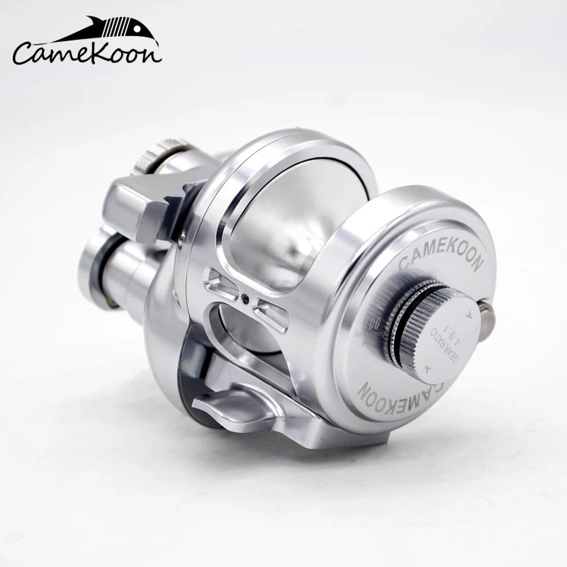 CAMEKOON Offshore Fishing Jigging Wheel Right/Left Hand 4.9:1 Gear Ratio 9+2 Bearings Smooth 30KG Drag Ocean Boat Trolling Reels