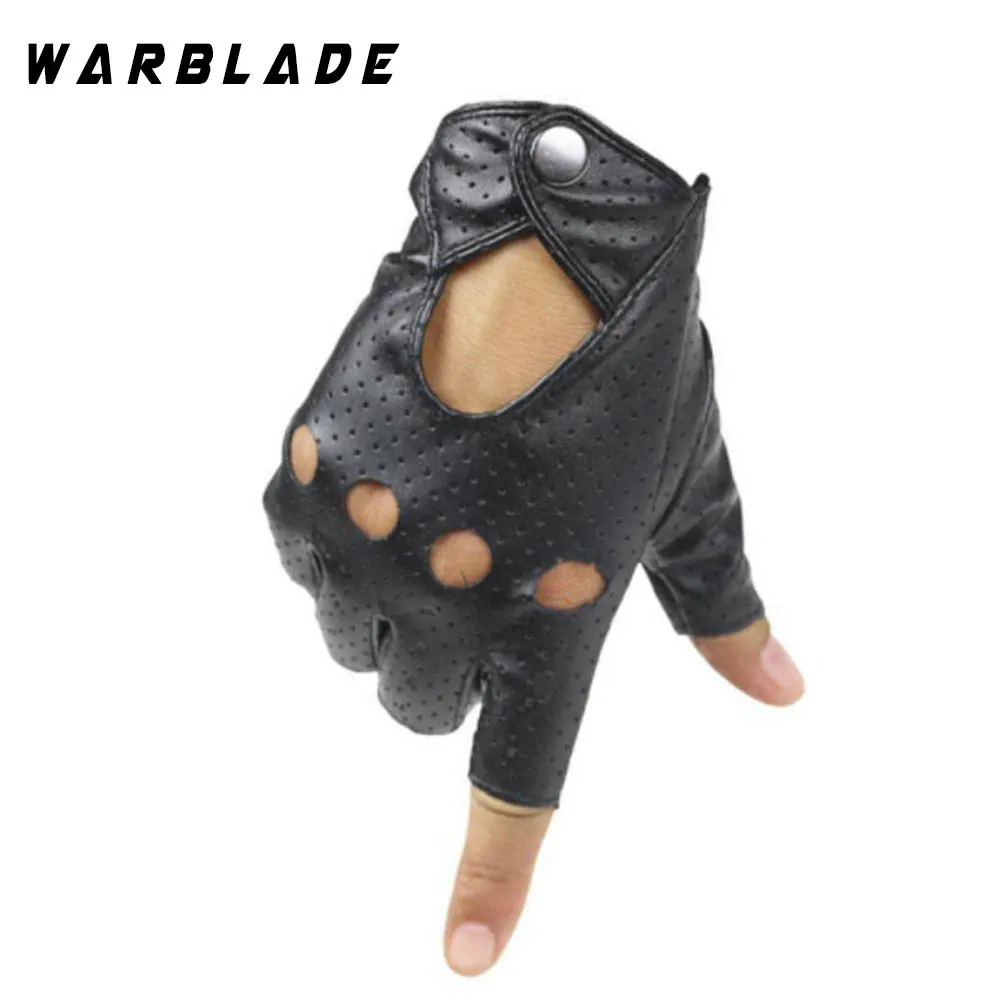 

WarBLade Black PU Half Finger Driving Show Women Gloves Punk Jazz Fingerless Gloves For Women Luva Guantes Eldiven