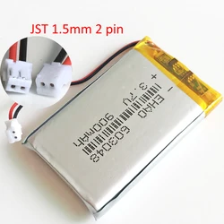 3.7V 900mAh LiPo Lithium Polymer Rechargeable Battery 603048 + JST 1.5mm 2pin Connector For Mp3 GPS Bluetooth Camera Speaker