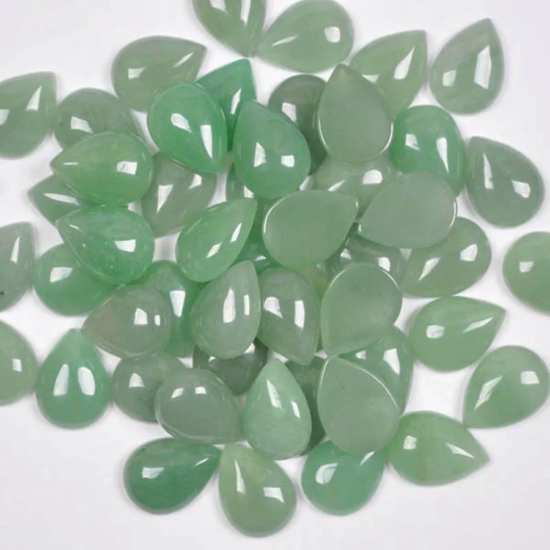 18x13MM Green Aventurine Bead Teardrop CAB Jewelry For Woman Gift Making (10 pcs/lot) H115