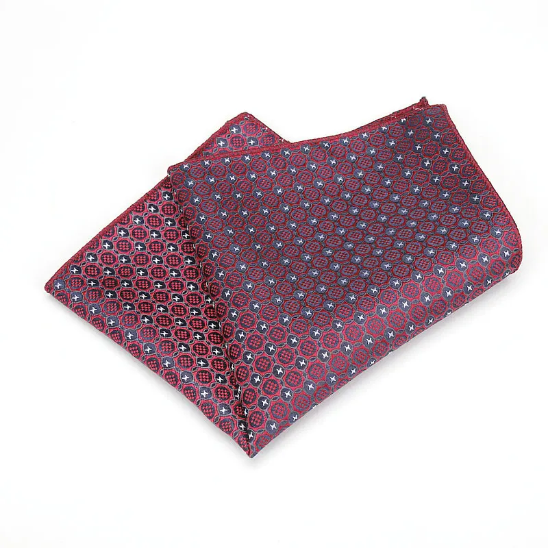 Luxury Men\'s Handkerchief Polka Dot Floral Wowen Jacquard Hankies Polyester Hanky Business Pocket Square Chest Towel 23*23CM