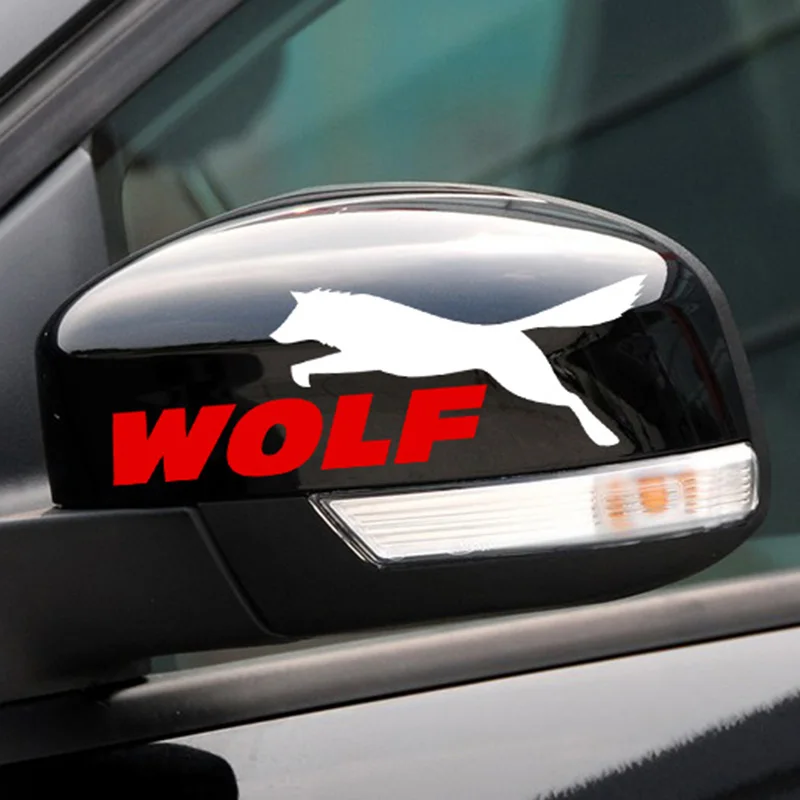 10 Pairs WOLF Vinyl Cool Sport Rearview Mirror Car-Styling For Ford Focus Fiesta Mondeo Ecosport Kuga Car Accessories