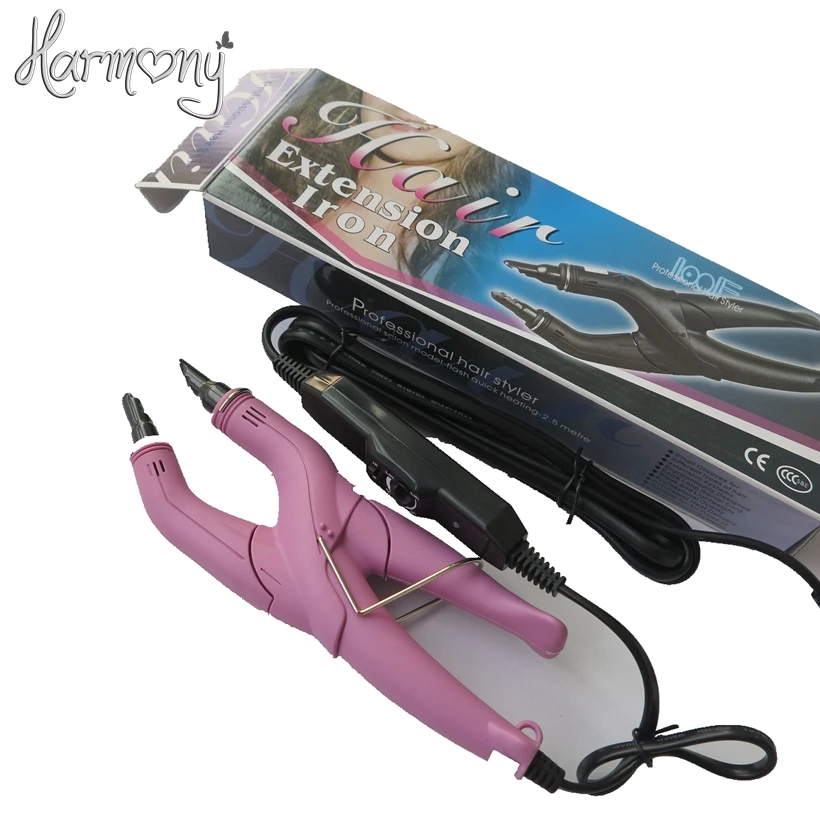 

2 pcs Black Pink POP style Fusion Hair Extension Iron Keratin Bonding Tool Adjustable Temperature Fusion Heat Connector