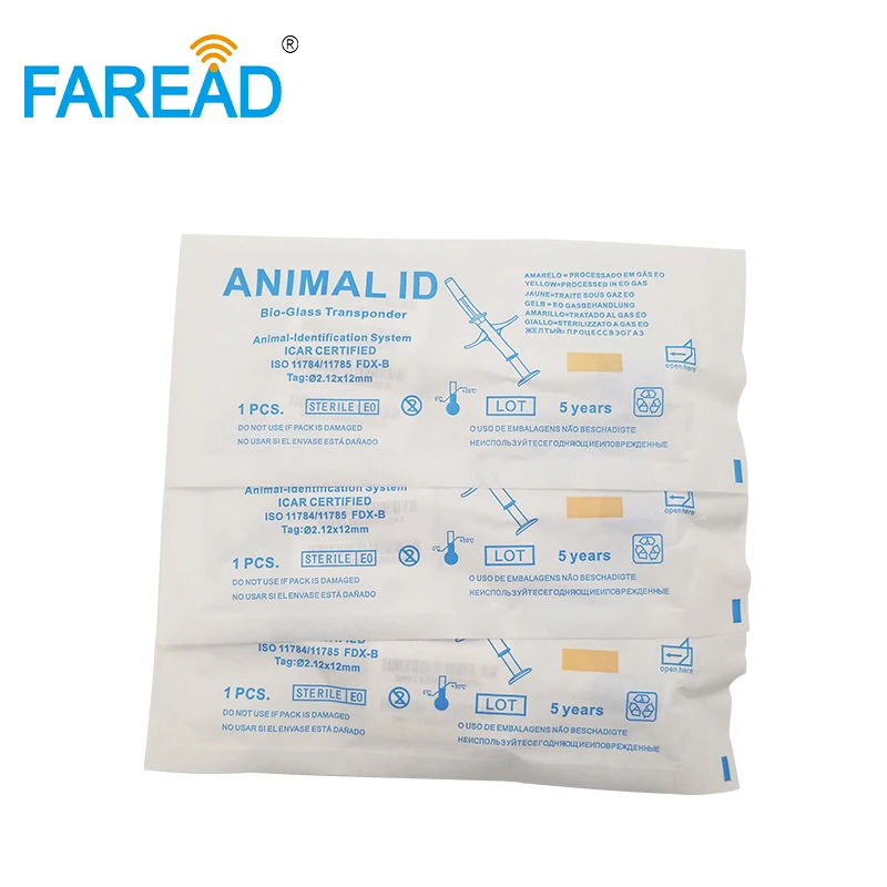 شحن مجاني شريحة ISO القياسية 2.12*12 مم 134.2 كيلو هرتز علامة زجاجية RFID لتحديد هوية الحيوانات الأليفة ، علامة لتتبع الحيوانات