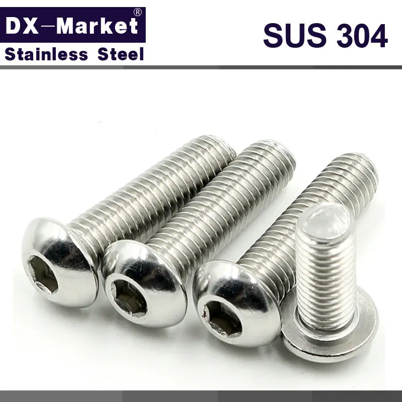 m6 button head screw , 304 stainless steel bolts hex socket button head cap screw ,Fitness equipment accessories 8mm-100mm ,A017