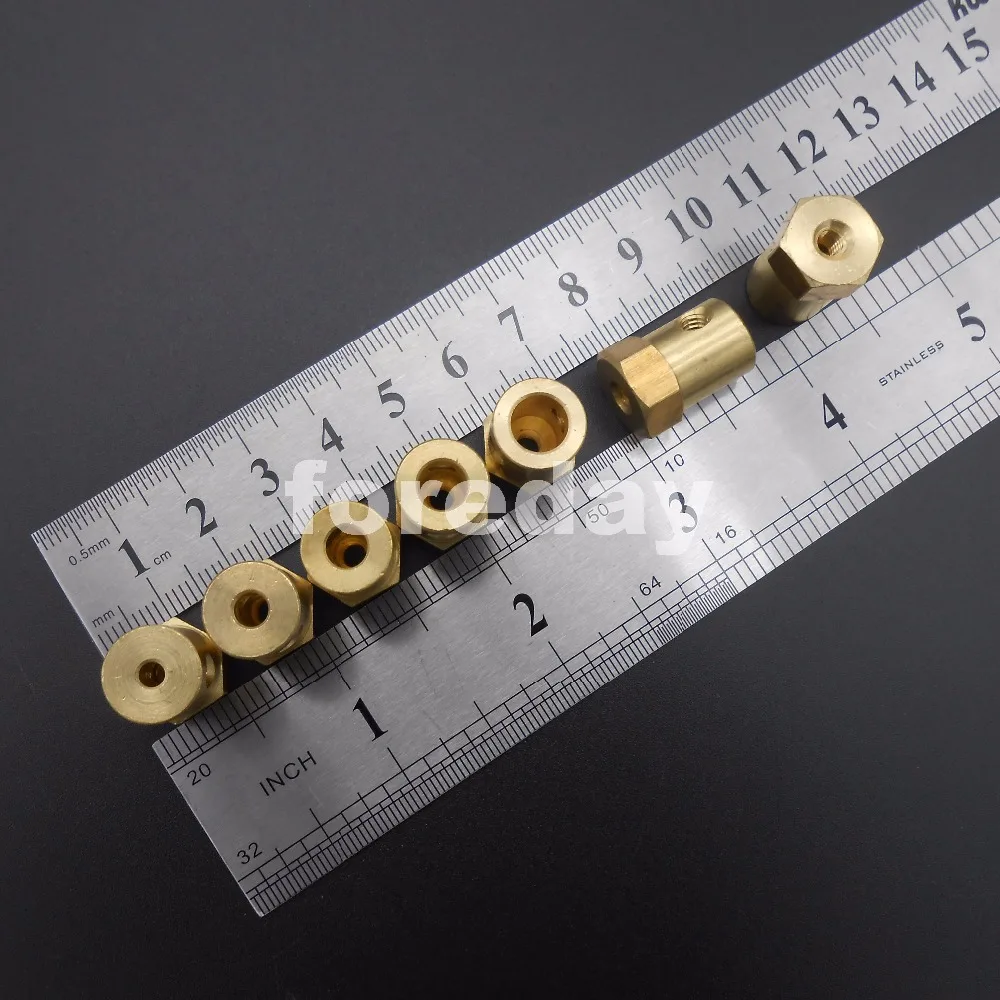 

10PCS 3MM 4MM 5MM 6MM 7MM Brass Shaft Motor HEX Flexible Coupling Coupler for Wheel tyre Robot 10PCS+4 Free Wrenches *FD249-253