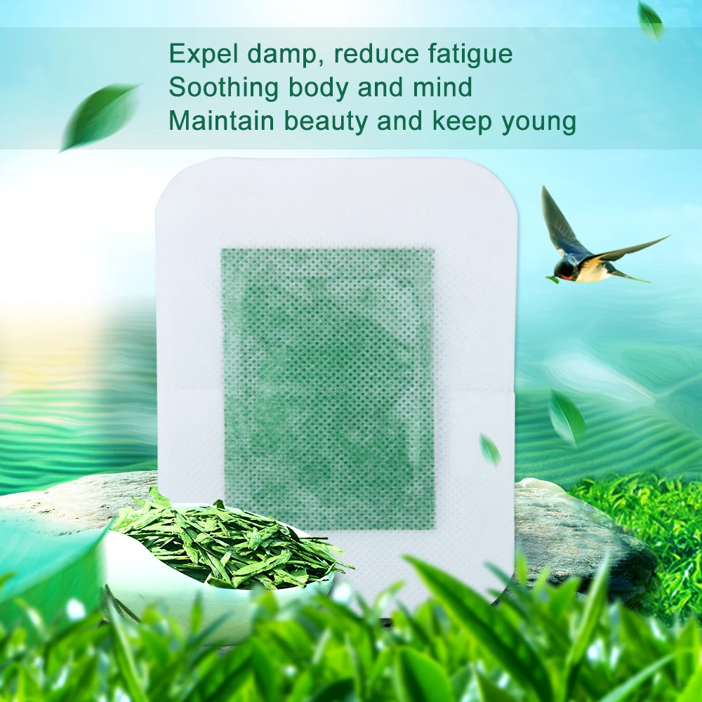 

10PCS Tradition Chinese Detox Foot Patch Green Tea Pads Improve Sleep Patches Beauty Slimming Patch