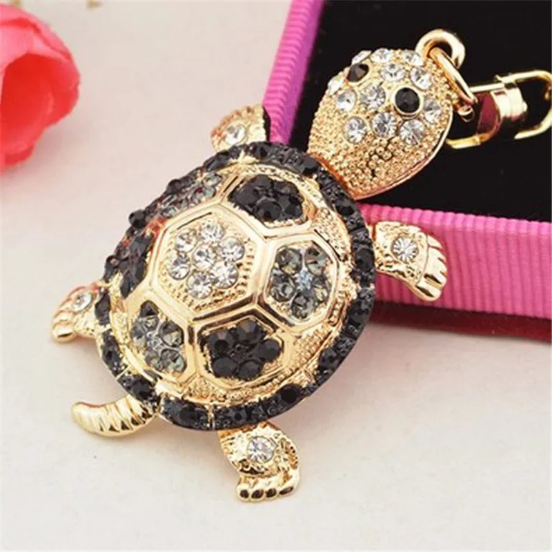 2026 Fashion full Crystal Rhinestone Tortoise Keychain for Women\'s bags Decoration Pendants Accessories Car keyrings Jewelry