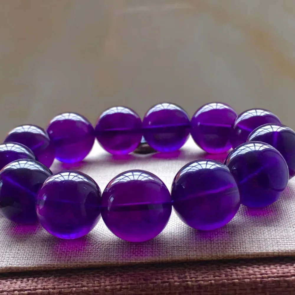 Natural Purple Amethyst Quartz Big Beads Bracelet Woman Men 17mm 18mm 19mm 20mm Beads Crystal Amethyst Gift AAAAA