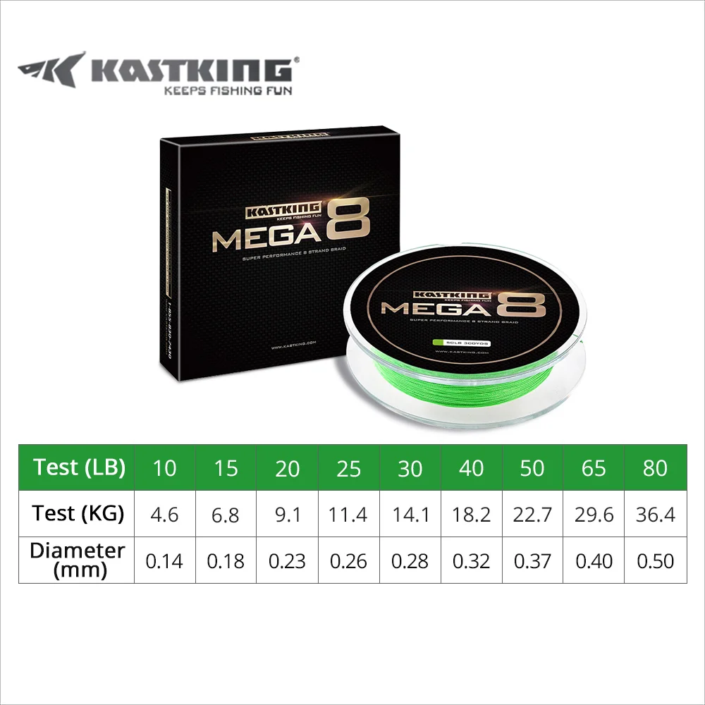 KastKing Mega8 Strong 137M 274M 457M 8 Strand Weaves PE Braided Fishing Line Multifilament 10LB 15LB 20LB 25LB 30LB 40LB 80LB