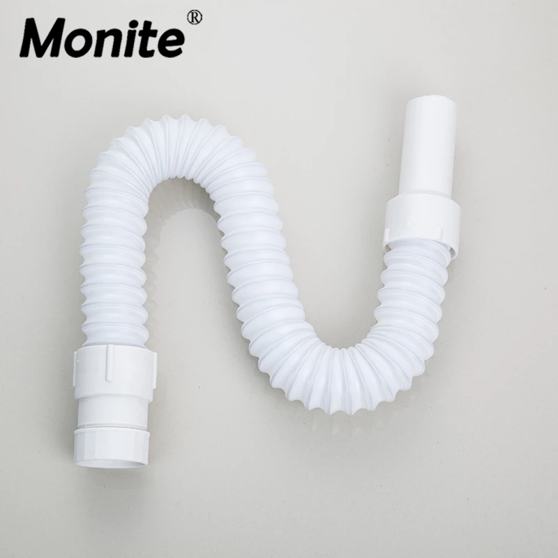 Mnoite Plastic Drain Hose Kitchen Sink Drain Strainer Flexible Waste Water Plumbing Hose Quality Integrated Bathroom Accessories