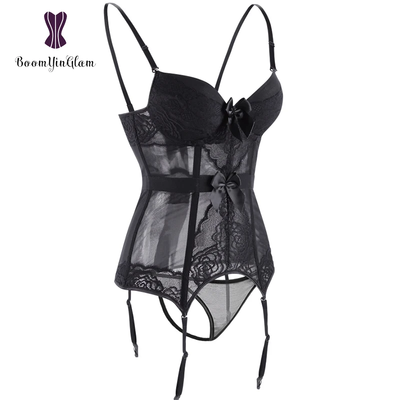 Women Erotic Cotton Bustier Slimming Lace Shapwear Sexy Cosplay Suit Padded Corset With Adjustable S-XXL 944#