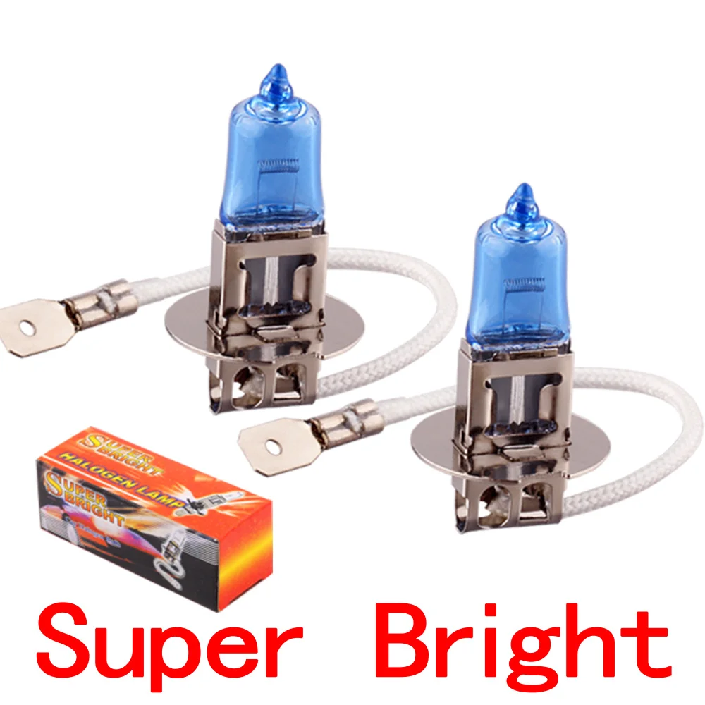 2pcs H3 Super Bright White Fog Halogen Bulb 100W Car Head Lamp Light 12V Car Light Source parking