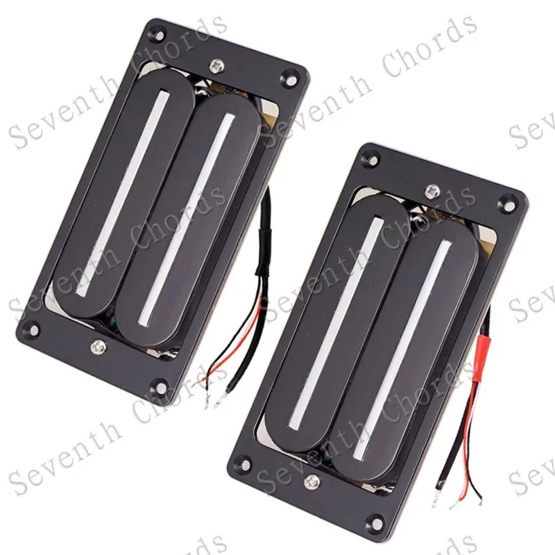 Ein Set mit 2 Stück Hot Rail Dual-Blade-Elektro-Gitarren-Humbucker-Tonabnehmern für Hals und Steg, 4-Draht-Tonabnehmer, Weiß oder Schwarz wählbar – Detail 2
