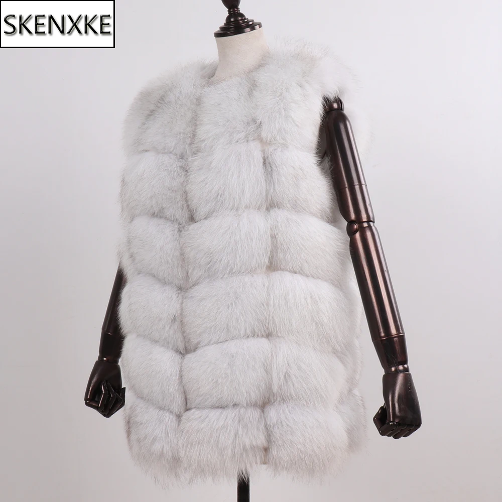 

New Arrival Winter Women 100% Natural Fox Fur Vests Lady Thick Warm Real Fox Fur Gilet Full Pelt Good Quality Fox Fur Waistcoat