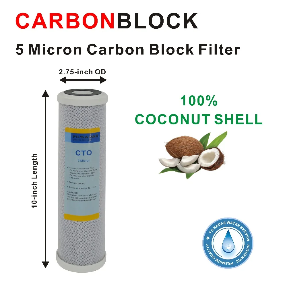 Coconut Carbon Block Water Filter Replacement for Reverse Osmosis(RO) System, 10\