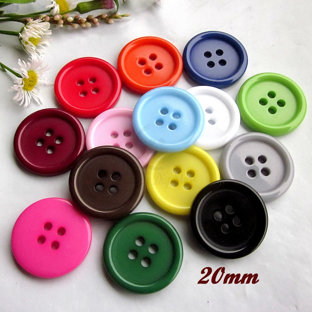 50pcs 20mm 16 colors / Mixed Colors Good Quality Thin Edge Casual Coat Buttons for Clothing Basic Good Quality Sewing Supplies