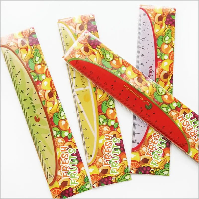 1Pcs/Lots Fruit Modeling Ruler 15Cm Primary School Students Stationery Watermelon Dragon Fruit Shape