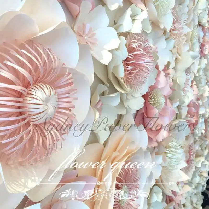 96pcs Mix Sizes & Styles Cardboard Giant Paper Flowers For Showcase Wedding Backdrops Props flores artificiais para decora o 6m2